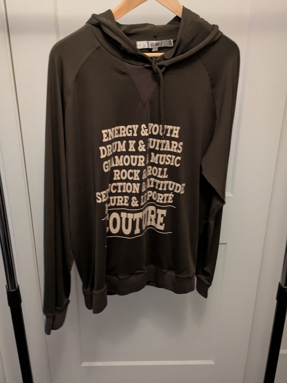 Couture Olive Green Graphic Crewneck Hoodie - Men's Sweater